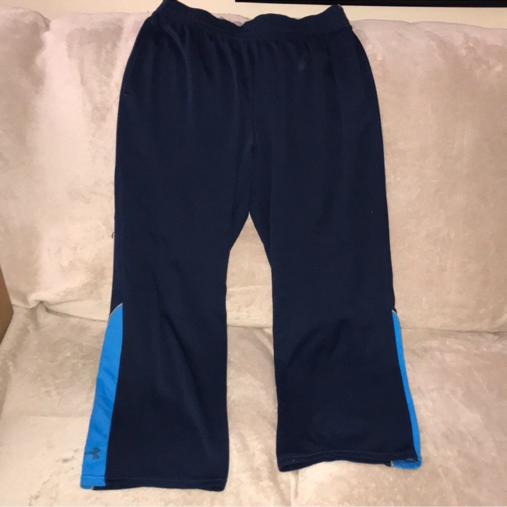 Under Armour Navy Blue large loose fit Track Pants damaged